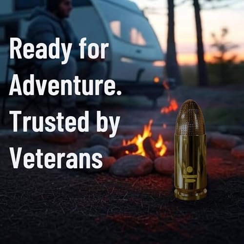 Bullet Bluetooth Speaker | Portable Wireless Speaker, TWS Pairing, 70ft Range | IPX5 Waterproof, Rugged Outdoor Design, USB-C Fast Charging, 8–10Hr Battery Life (Brass) - color: Brass