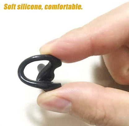 Clear Acoustic Tube with Fins Earmold for Motorola Kenwood Two-Way Radio | 2 Pack Replacement Coil Tube, Police Walkie Talkie Earpiece Accessory - color: Transparent-Oval