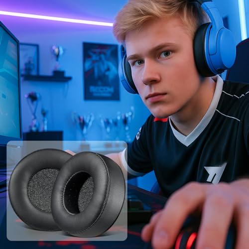 SOULWIT Earpads for Skullcandy Hesh/Hesh2 Headphones - Black | Not Fit Hesh 3/Hesh ANC/Hesh Evo Headphones - color: Black