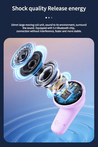 Piluyaa Wireless Earbuds Bluetooth Headphones ANC+ENC Ear Buds with Mic | LED Digital Display Charging Case, IPX7 Waterproof, HIFI Deep Bass Stereo, in-Ear Earphone for iPhone Andriod -Purple - color: Purple