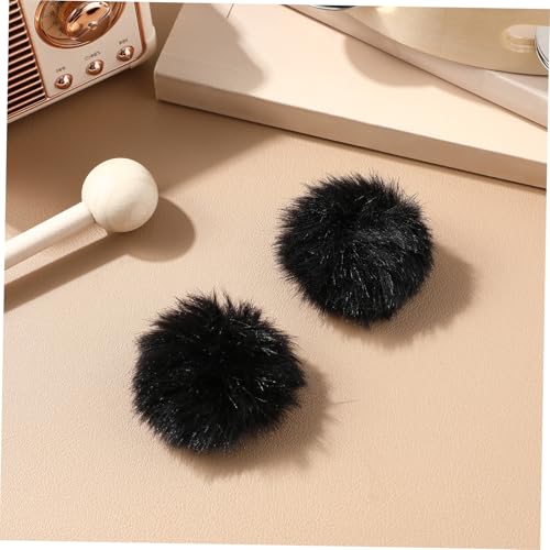 2 Pcs Outdoor Microphone Windscreen Wind Muff Covers for Lavalier Mic Lightweight Furry Fabric Windshield for Noise Reduction Mic Protection and Clear Audio Recording