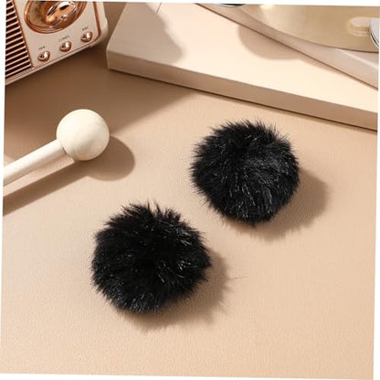 2 Pcs Outdoor Microphone Windscreen Wind Muff Covers for Lavalier Mic Lightweight Furry Fabric Windshield for Noise Reduction Mic Protection and Clear Audio Recording