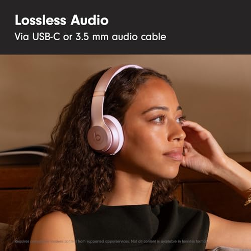 Beats Solo 4 Wireless Headphones with 20W Power Adapter - Metallic Pink - color: Metallic Pink, style: With Power Adapter