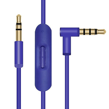 Solo Replacement 3.5mm Audio Cable Cord Wire with in-line Remote Microphone Compatible with Beats by Dr Dre Headphones Solo/Studio/Pro/Detox/Wireless/Mixr/Executive/Pill Suppot iOS System (Purple) - color: Purple