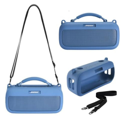 Protective Case for Bose SoundLink Max, Silicone Case Cover with Shoulder Strap for Bose SoundLink Max (Blue) - color: Blue