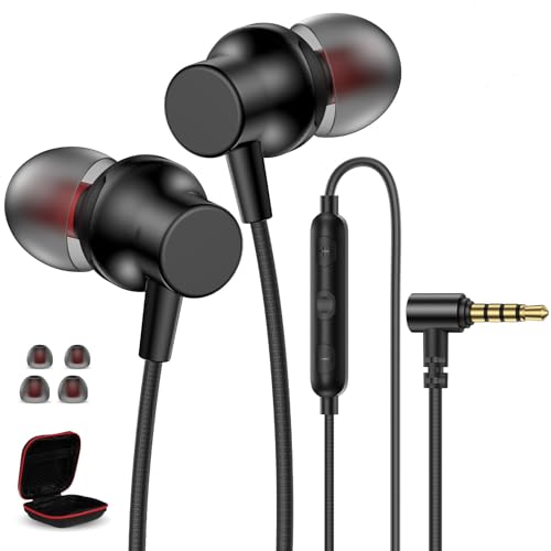 3.5mm Wired Earbuds with Mic for School Laptop PC Chromebook,Black - color: Black