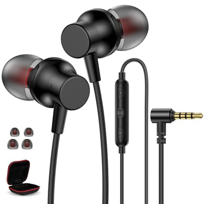 3.5mm Wired Earbuds with Mic for School Laptop PC Chromebook,Black - color: Black
