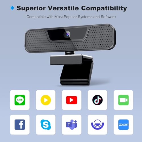 ToLuLu 4K Auto Focus Webcam for PC, 4 AI Noise-Canceling Mics UHD Web cam - style: 4K Autofocus Webcam with Cover & Tripod