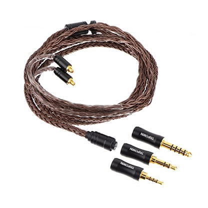 Linsoul Tripowin Amber 32AWG OFC Oxygen Free Cable HiFi IEM Cable with Interchangeable 2.5mm/3.5mm/4.4mm Plug, PVC Sleeve Replacement Cable for Audiophile(MMCX) - size: MMCX