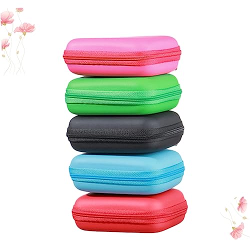 Vaguelly 2pcs Eva Storage Case for Headphones Data Cables Camera Zipper Pouch for Travel Organizing Compact Design Random