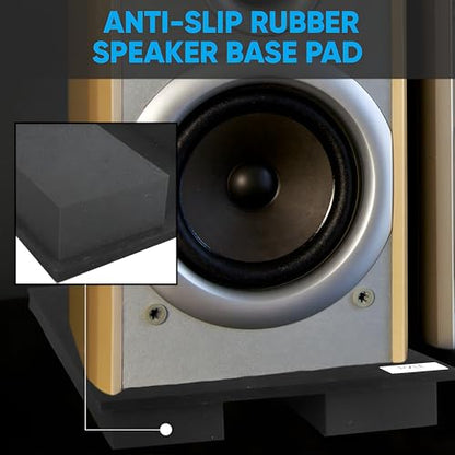 Pyle Sound Dampening Speaker Riser Foam - Audio Acoustic Noise Isolation Platform Pads Recoil Stabilizer w/ Rubber Base Pad For Studio Monitor, Subwoofer, Loud Speakers - PSI21 (22.3 x 15 x 3 Inch) - size: 22.3" x 15.0" -inches