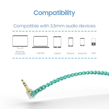 BASN SC100 Silver-Plated OFC IEM Cable, 150m MMCX Detachable Earphone Cable for Enhanced Audio - Engineered for BASN Bsinger, Bmaster Series - color: SC Green