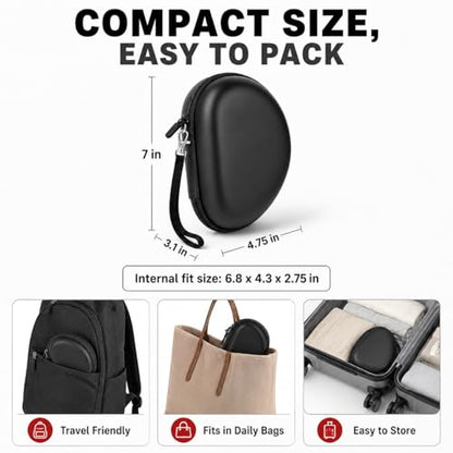 COMECASE Case for Beats Solo 4/Studio Pro Headphones with Mesh Pocket | Water-Resistant Hard Shell, Wrist Strap for Easy Carrying, Travel Storage, Fits Solo 2/3, Solo Pro and Studio3, Red Inside - color: Black+Red Inside