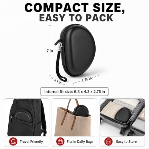COMECASE Case for Beats Solo 4/Studio Pro Headphones with Mesh Pocket | Water-Resistant Hard Shell, Wrist Strap for Easy Carrying, Travel Storage, Fits Solo 2/3, Solo Pro and Studio3, Red Inside - color: Black+Red Inside