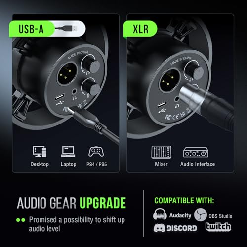 FIFINE Dynamic Microphone with XLR Cable Bundle, XLR/USB Recording Studio PC Mic for Vocal, Voice-Over, Microphone Audio Cable Set Compatible with Mixer, Audio Interface for Streaming (K688+L9)