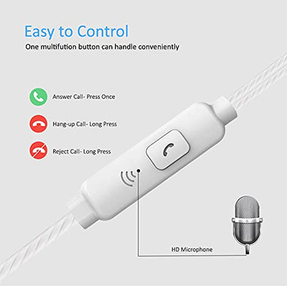 Kamon 5 Pack Earbuds Headphones with Remote & Mic, Earphones Wired Stereo in-Ear Bass for iPhone, Android, Smartphones, iPod, iPad, MP3, Fits All 3.5mm Interface (K1) - color: K1