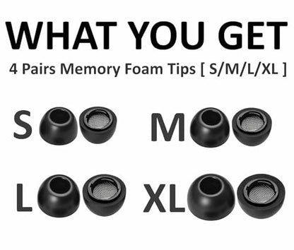 A-Focus for Galaxy Buds 4 Pro Memory Foam Ear Tips Replacement Comfortable Soft Noise Isolation Eartips Compatible with Galaxy Buds 3 Pro SM-R640 SM-R630 XL/L/M/S 4 Pairs