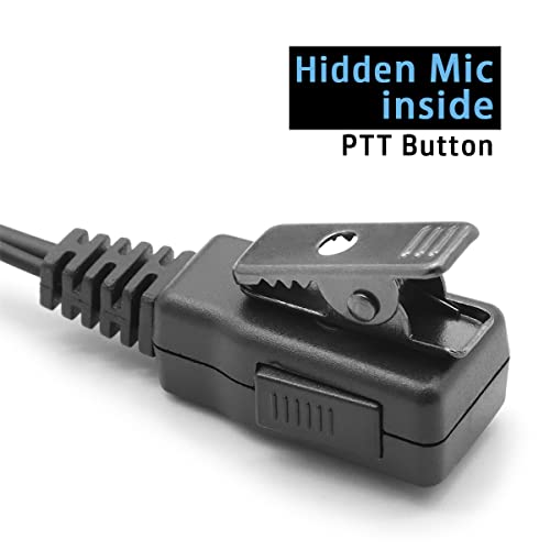 Earpiece Headset PTT for Yaesu Vertex Standard Radio FT-2DR FT-3DR FT-60R | FT-70DR FTA-230 FTA-250L VX-3R VX-261 VX-451 Walkie Talkie Compatible, 3.5mm 1-pin (4 pole), FBI Style Covert Air Tube