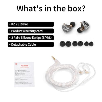 KZ ZS10 Pro in Ear Monitor Wired Headphone, KZ HiFi Earbuds in Ear Monitor Earphone with 4 Balanced Armatures and 1 Dynamic Drivers Professional IEM Headphone for Drummer Musician(Blue No Mic) | KZ Earphone with 4 Balanced Armatures and 1 Dynamic Drivers
