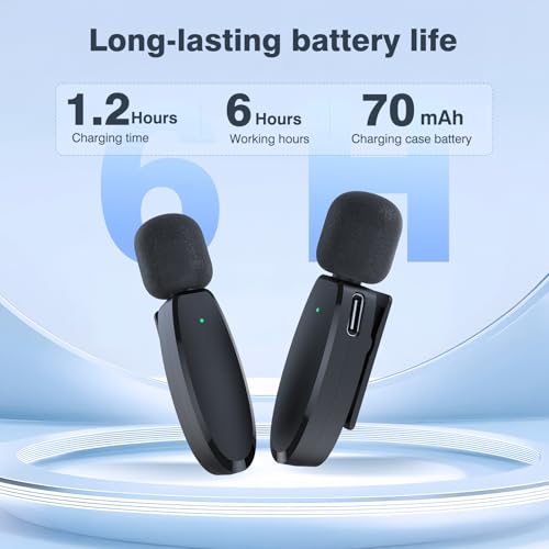 Wireless Microphone for iPhone 16 15 14 13 Android, Dual Mini Mic with AI Noise Cancelling, USB-C & Lightning Receiver, Plug-Play Clip-on Mic for YouTube Vlog TikTok, Ideal Tech Gift for Creators
