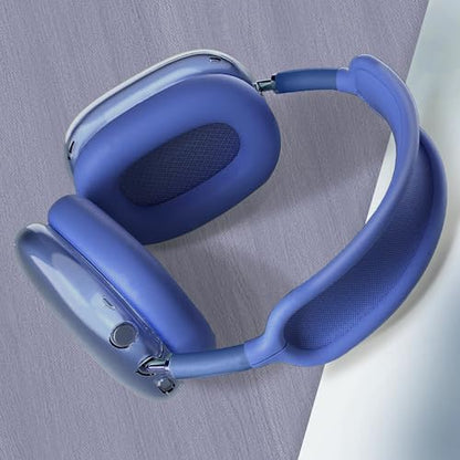Aiivioll 3 in 1 Silicone Case Cover for AirPods Max Headphones, Clear Soft TPU Ear Cups Cover/Ear Pad Case Cover/Headband Cover for AirPods Max (2024/2020), Ear Cushions Cover for AirPods Max(Blue) - color: Dark Blue