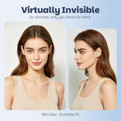 Yihou Small Mini Invisible Earbuds Wireless Bluetooth Hidden Headphones Discreet Tiny Earbuds for Work Smallest Low Profile Micro Sleep Earbud Invisible Ear Buds for Small Ear Canals Sleeping - color: Beige