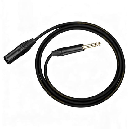 1/4 to XLR Cable 10 Feet - Balanced TRS to XLR Male Patch Cord - Heavy-Duty 6.35mm to XLR Male Audio Cable for Studio Monitors, Mixers, and Audio Interfaces (2 Pack)