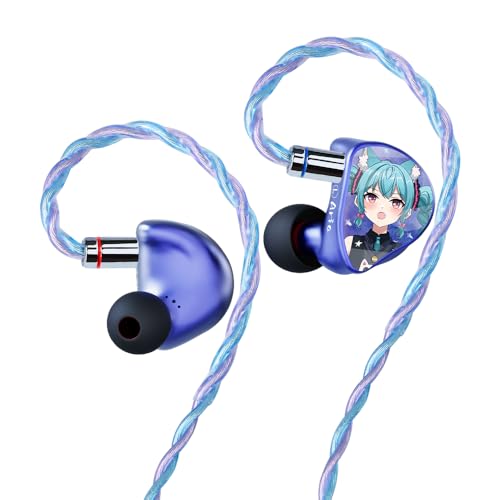 CVJ Aria in Ear Monitors Headphone IEM Earphone HiFi Wired Earbuds with High-Performance Nano-Crystalline Coating Diaphragm+CCAW Voice Coil, Silver-Plated Copper Wire for Audiophiles/Musicians/Singer - color: Aria Character, style: no Mic