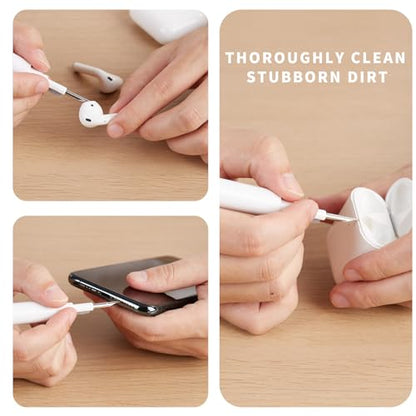 Airpods Pro1 2 3 Multi-Function Earbud Cleaning Kit, Earbud Cleaning Pen, Bluetooth Earphone Cleaning Brush, Flocking Sponge with Soft Brush, Mini Cylindrical Earphone Cleaning Tool