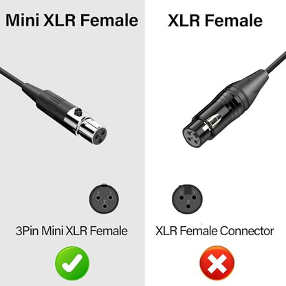 Mini XLR to 3.5mm Stereo Audio Cable Right Angle 1/8" TRS Plug to 3-pin Mini XLR Female Microphone Cable Coiled Mini XLR to 3.5mm Cable for DSLR Cameras,Microphones 1.64Ft (3-pin Mini XLR) - style: 3-pin Mini XLR