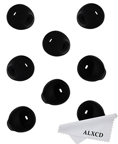 Earbud Tips Compatible with Galaxy Ear Tips, 4 Pair Black Anti-Slip Silicone Replacement Ear Tips Compatible with Galaxy S7edge S7 S6edge, Level U EO-BG920 Earphone (Black 4 Pair) - color: Black-4Pair