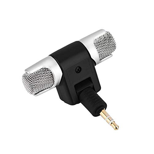 Hakeeta Mini Stereo Microphone for PC Laptop MD Camera, Directional Condenser Flexible Microphone Vlogging Microphone with 3.5mm Gold-Plating Plug