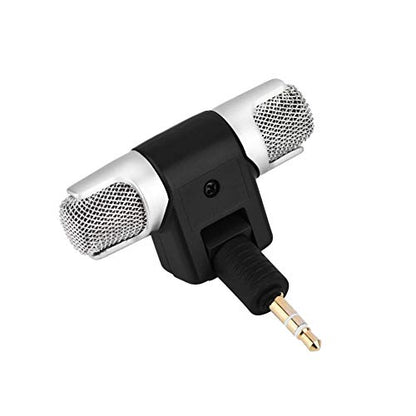 Hakeeta Mini Stereo Microphone for PC Laptop MD Camera, Directional Condenser Flexible Microphone Vlogging Microphone with 3.5mm Gold-Plating Plug