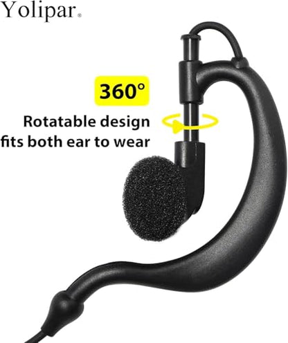 Earpiece Surveillance Kit Compatible with BaoFeng, BTECH, Kenwood, Pxton Walkie Talkie with PTT Mic Headset Accessories (G-Shaped*10) - style: G-shaped*10