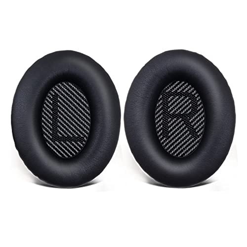Replacement Ear Pads for Bose QuietComfort 35 35 II 15 25(qc 35 25 15/QC35 ii), Headphone Ear Covers, High Density Memory Cotton, Soft Leather, Adaptive Noise Isolation Headphones Pads Cushions - color: black, style: QC25
