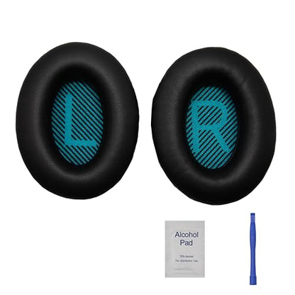 Replacement Ear Pads - Compatible with QuietComfort 35 & QC35 ii Headphones,Soft Protein Leather, Premium Noise Cancelling Earpads, Durable & Comfortable Ear Cushions (QC 35-Black&Blue) - color: QC 35-Black&Blue