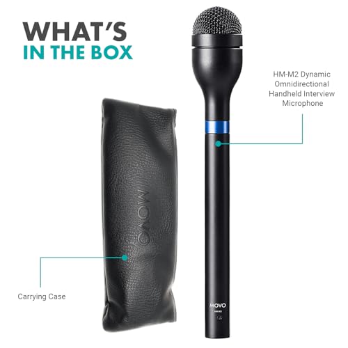 Movo HM-M2 Dynamic Omnidirectional Handheld Interview Microphone with 3-Pin XLR Connector
