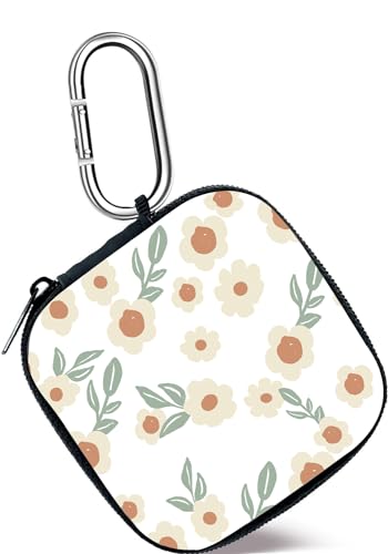 Earbud Case,Headphone Organizer Earbud Storage Bag, Hard EVA Shockproof Cover Carrying Case with Carabiner Clip Compatible with AirPods 5 4 AirPods Pro 2nd /3/2 Bose Galaxy (Small Flower) - color: Small Flower