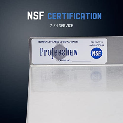 Profeeshaw NSF Stainless Steel Shelf 14” x 72”, Commercial Wall Shelving | 450 lb, Wall Mounted Metal Shelves, with Backsplash and 3 Brackets, for Restaurant, Bar, Utility Room, Kitchen and Garage - size: 14"x72"
