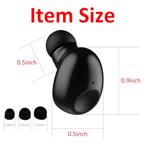 Single Earbud Bluetooth Earpiece,Cellphone Wireless Mic Headset 10Hr | Low Profile Ear Bud,Compatible with iPhone Android Phone TV,Handsfree Mini Headphone for Work Office Truck Car Driving