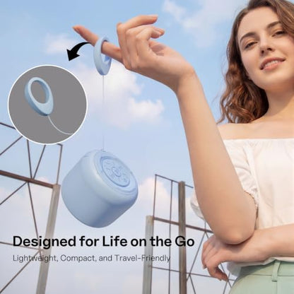 Bobtot Portable Bluetooth Speakers Mini Speaker with Loud Stereo Sound | with Strap Easy to Carry, Wireless IPX5 Waterproof, 20 Hours Playtime, Rechargeable Battery, Built-In Microphone, Blue - color: Blue