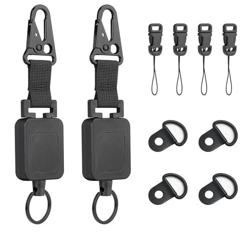 fantaseal 2-Pack Retractable Steel Rope CB Mic Hanger Holder Microphone Car Mount Lanyard Hook Mounting Kit-Rectangle
