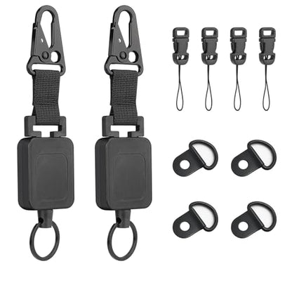 fantaseal 2-Pack Retractable Steel Rope CB Mic Hanger Holder Microphone Car Mount Lanyard Hook Mounting Kit-Rectangle