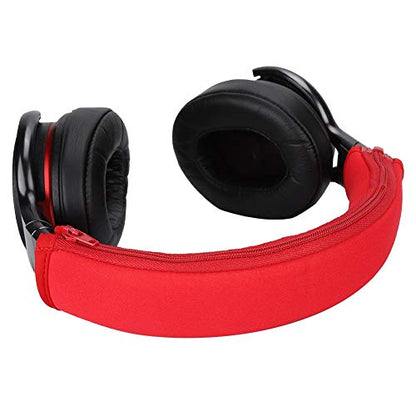 Semme Replacement Headset Earphone Cushion Headband Pad Cover for Iron M50 Soft Protein Skin Zippered Design for Noise Reduction Slip Comfort (Red) - color: Red