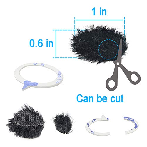 YOUSHARES Camera Mic Windscreen, 8 PCS Fur Wind Muff Wind Cover for DSLR Built-in Microphone Outdoor Wind Filter