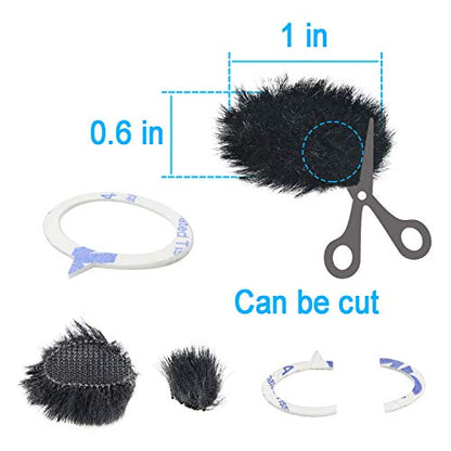 YOUSHARES Camera Mic Windscreen, 8 PCS Fur Wind Muff Wind Cover for DSLR Built-in Microphone Outdoor Wind Filter
