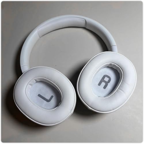 Replacement Ear Pads for JBL Tune 700BT, 710BT, 720BT, Tune 750BTNC, 760NC, 770NC Wireless Over-Ear Headphones, Ear Cushions, Ear Cups Cover Repair Parts (White) - color: White