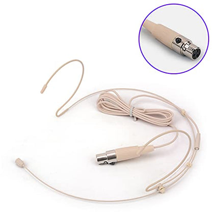 Headset Headworn Microphone Compatible with AKG Bodypack | Earhook Double Over Ear Earset Over Ear Headband Mic for Wireless Transmitter System with 1.2m Cable Mini XLR 3 Pin TA3F Plug