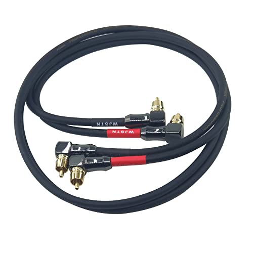 WJSTN-061 Right Angle RCA to Right Angle RCA Cable Male-to-Male RCA Audio Cable 2Pack (3FT) - size: 3FT