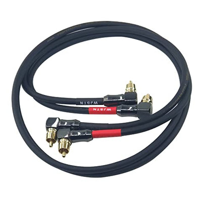 WJSTN-061 Right Angle RCA to Right Angle RCA Cable Male-to-Male RCA Audio Cable 2Pack (3FT) - size: 3FT